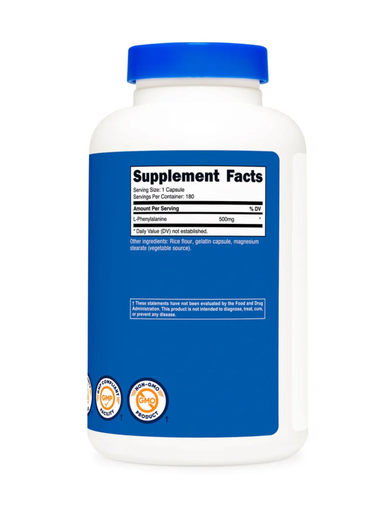 Nutricost L-Phenylalanine | Nervous System Support | Improves Mood & Decreases Stress Levels | Amino Acid | 180 Capsules; Exp 08/2027