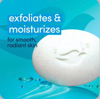 Dove Gentle Exfoliating Beauty Bar | Buffs Away Dead Skin & Boosts Moisture | Exfoliating & Moisturizing | 3.75oz/106g