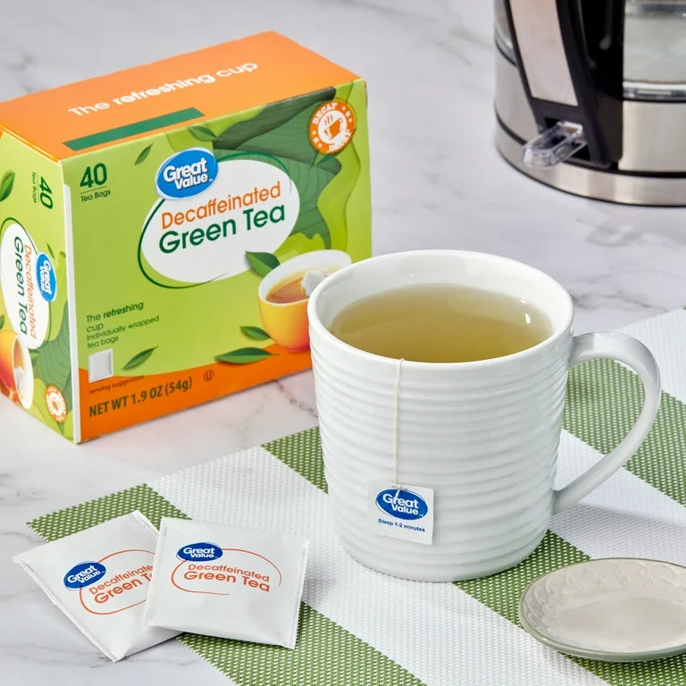Great Value Decaffeinated Green Tea | 40 Bags; Exp 02/2028