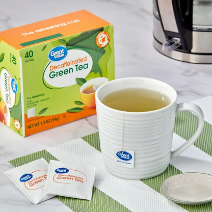 Great Value Decaffeinated Green Tea | 40 Bags; Exp 02/2028