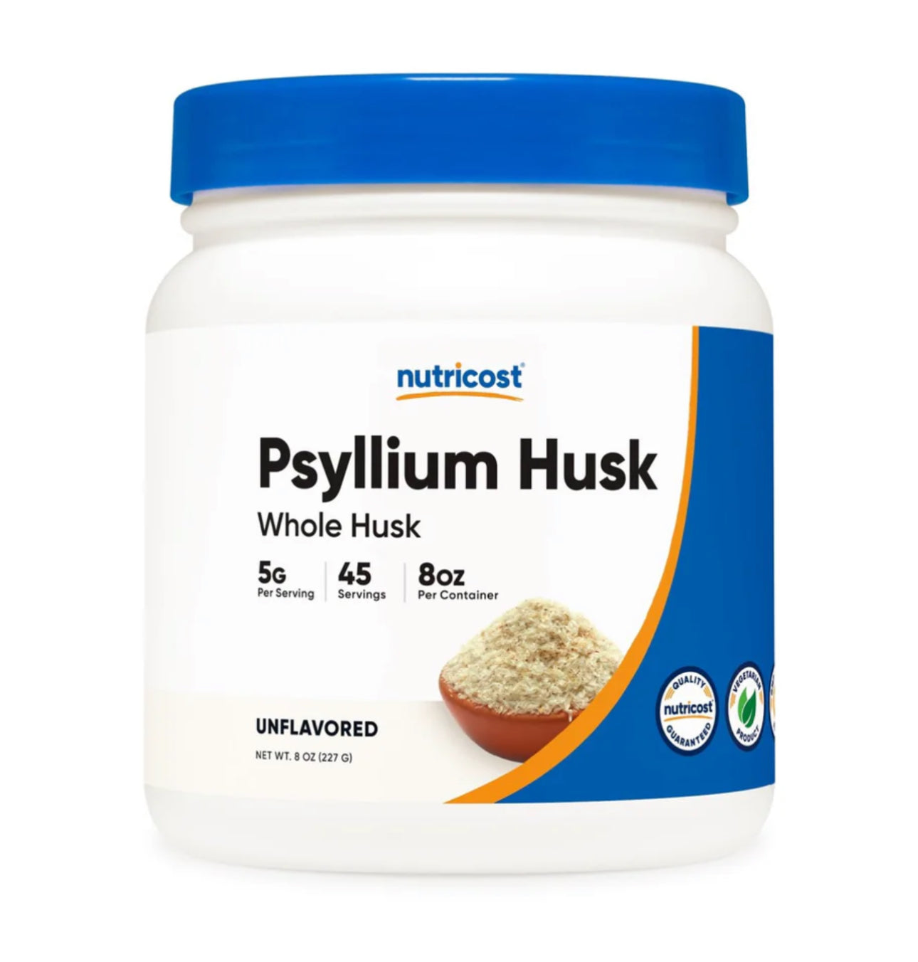 Nutricost Whole Psyllium Husks | Soluble Fibre | Natural Fiber Supplement | Appetite Management | Promotes Regularity & Helps Support Normal Bowel Elimination | 8.1oz/227g; Exp 04/2028