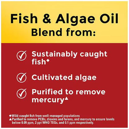 Nature Made Omega-3 Algae & Fish Oil 1200mg, 60 Softgels; Exp 03/2027