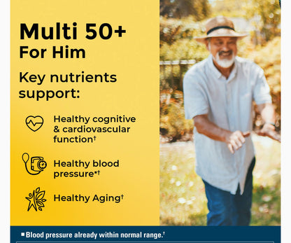 Nature Made Multivitamin For Him 50+ | 90 Day Supply | Daily Nutritional Support for Men over 50 | 90 Tablets, Exp 04/2026