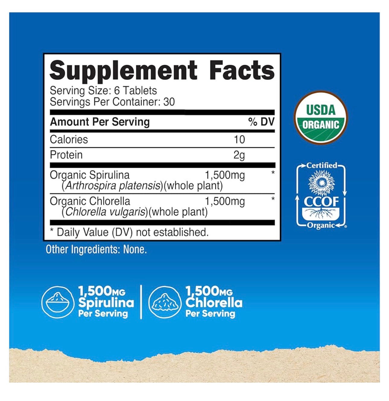 Nutricost Organic Spirulina + Chlorella 3,000mg | 1,500mg Spirulina, 1,500mg Chlorella | Supports Detoxification | Powerhouse Superfoods | 180 Tablets; Exp 08/2028