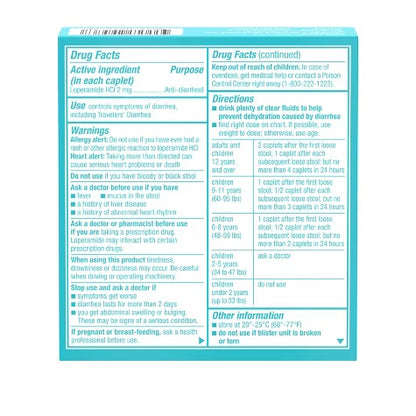 Imodium A-D Diarrhea Relief, Loperamide Hydrochloride | 12 Caplets; Exp 01/2027