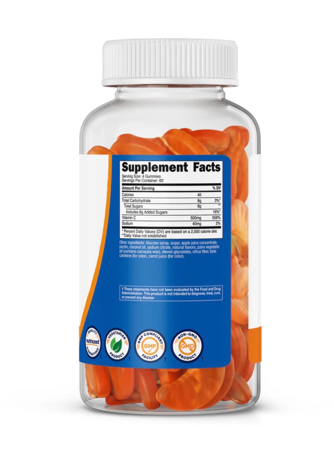 Nutricost Vitamin C Gummies | Immune Support | Glowing Skin | Orange Flavored ~ 240 Gummies; Exp 11/2028
