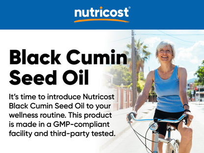 Nutricost Black Seed Oil 1000mg | Cumin Seed | Cold Pressed | Promotes Optimal Immune & Healthy Inflammatory Response | Source of Omega 3-6-9 | 60 Servings | 120 Softgels; Exp 11/2028