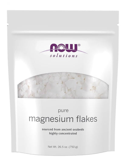 NOW Magnesium Bath Flakes | From Ancient Seabeds | Soothing Addition to Bath Water & Foot Baths | Improves Skin Hydration | 26.5oz/750g; Exp 03/2031