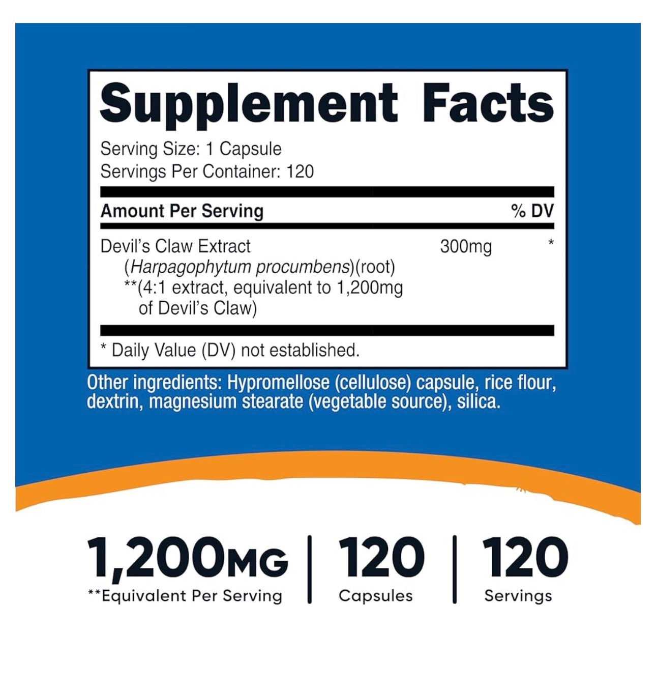 Nutricost Devil’s Claw Extract 1200mg | Joint Inflammation Relief | 120 Capsules; Exp 01/2029