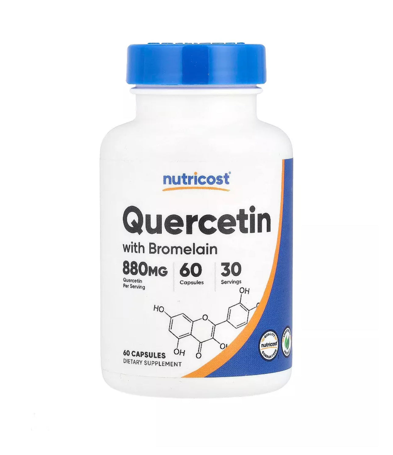 Nutricost Quercetin 880mg With Bromelain | Promotes Normal Respiratory Function | Natural Antihistamine | Reduces Inflammation | 60 Capsules; Exp 07/2027