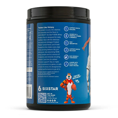 Six Star Elite Series 100% Whey Protein Plus | 30g Protein, 6.7g Kellogg's Frosted Flakes ~ 1.8lbs/821g; Exp May/2026