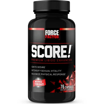 Force Factor SCORE! Libido Enhancer for Men | With L-Citrulline, Tribulus, Maca, Ashwagandha, Ginkgo Biloba, L-Theanine, Co Q10 | 76 Capsules;  Exp 12/2025
