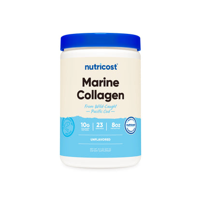 Nutricost Wild-Caught Marine Collagen Powder | For Healthy Skin, Hair & Nail | Joint Support | Unflavored ~ 8.1oz/227g ; Exp❗️UNCLEAR 04/2028 👉🏽See last picture