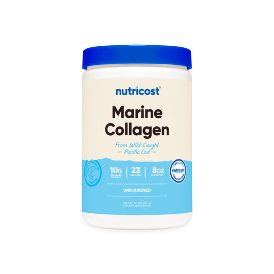 Nutricost Wild-Caught Marine Collagen Powder | For Healthy Skin, Hair & Nail | Joint Support | Unflavored ~ 8.1oz/227g ; Exp❗️UNCLEAR 04/2028 👉🏽See last picture