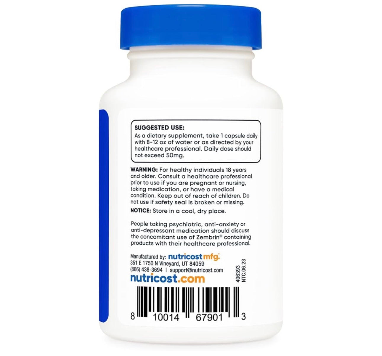 Nutricost Sceletium Tortuosum 50mg (Zembrin) | Stress & Mood Support | 60 Capsules; Exp 12/2028