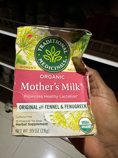 Traditional Medicinals Organic Mother's Milk | Fenugreek, Coriander, Anise, Bitter Fennel, Blessed Thistle, Spearmint |  Promotes Healthy Lactation | Breastfeeding Support | 16 Tea Bags; Exp 03/2027 ❗️Squeezed-Check Last Picture
