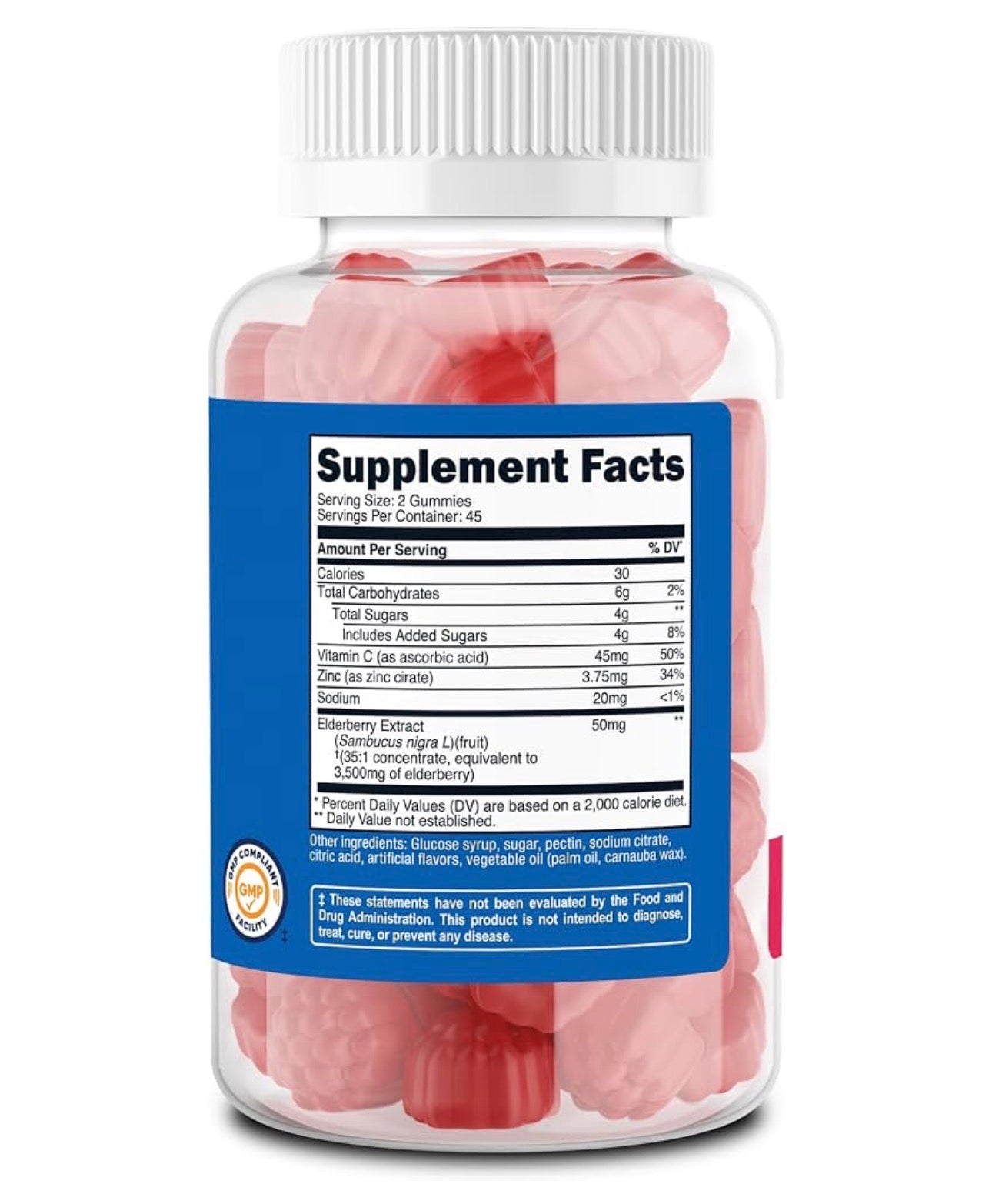 Nutricost Elderberry Extract Gummies With Vitamin C & Zinc | Supports Normal Immune Function | 90 Gummies; Exp 01/2029