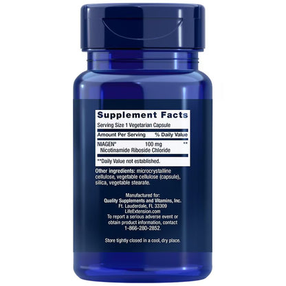 Life Extension NAD+ Cell Regenerator 100 mg Nicotinamide Riboside | Promotes Healthy Cellular Metabolism & Energy Production | Helps Fight General Fatigue & Promote Longevity | 30 Capsules; Exp 01/2027