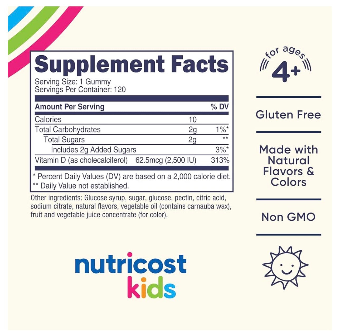 Nutricost Kids Vitamin D3 Gummies 2,500 IU (62.5mcg) | For Kids Aged 4 Years & Above | Supports Healthy Bones, Immune System & Nerves | Mixed Berry Flavored ~120 Gummies; Exp 08/2028