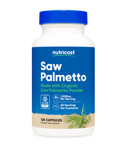 Nutricost Saw Palmetto 1000 mg | Prostate and Urinary Health | 120 Capsules; Exp❗️UNCLEAR 07/2027 👉🏽See last picture