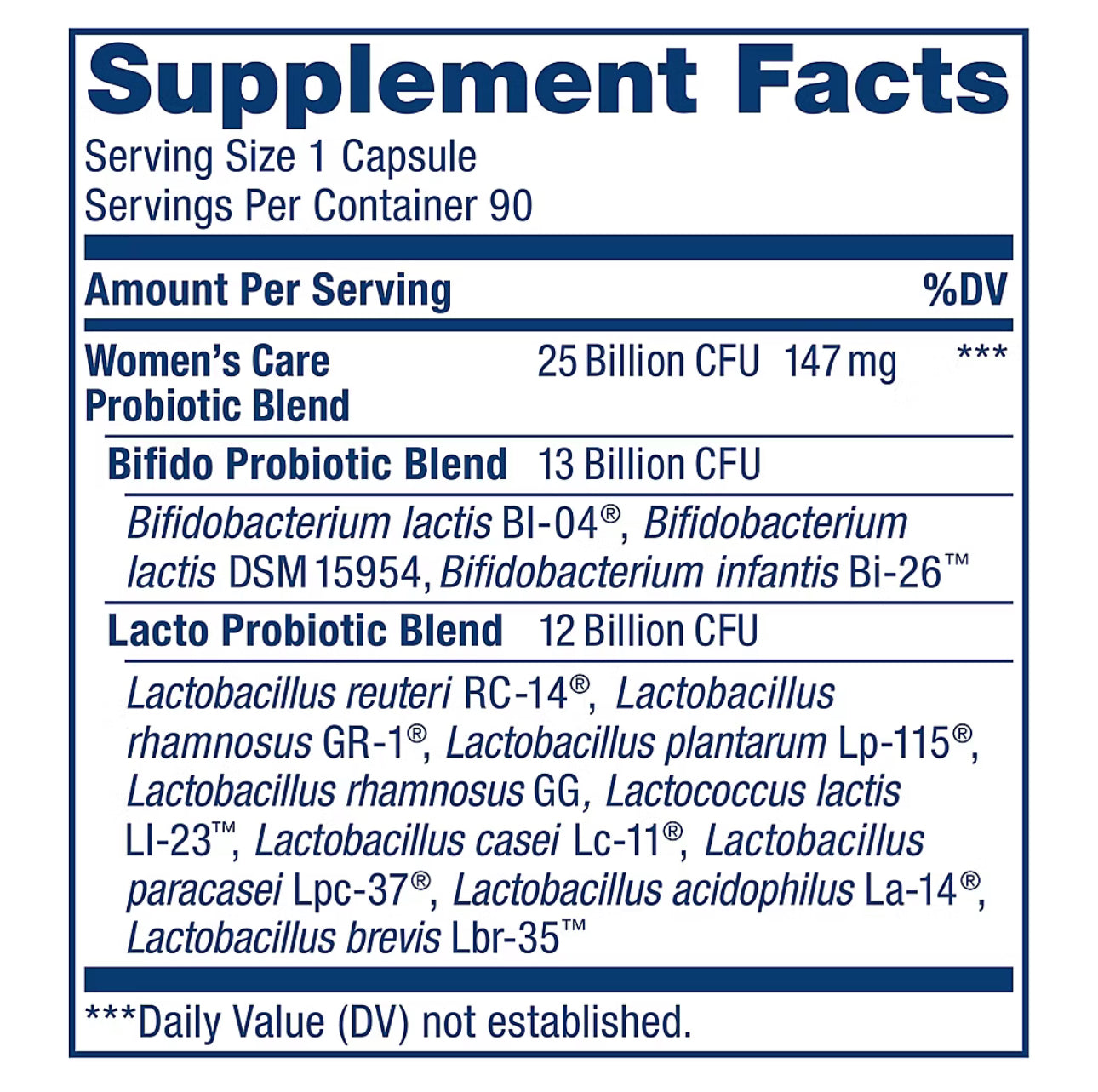 RenewLife Ultimate Flora Women's Care Probiotic 25 Billion CFU | 90 Day Supply | Supports Digestive, Immune, Urinary & Vaginal Health | Helps Maintain Healthy Vaginal pH & Microflora Levels | 90 Capsules, Exp 08/2025 - No Paperpack