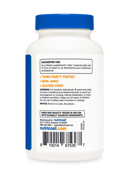 Nutricost NAC N-Acetyl L-Cysteine 600mg | Supports Immune System and Liver Health | Fights Free Radicals | 𝟏𝟐𝟎 𝐂𝐚𝐩𝐬𝐮𝐥𝐞𝐬; Exp 04/2028