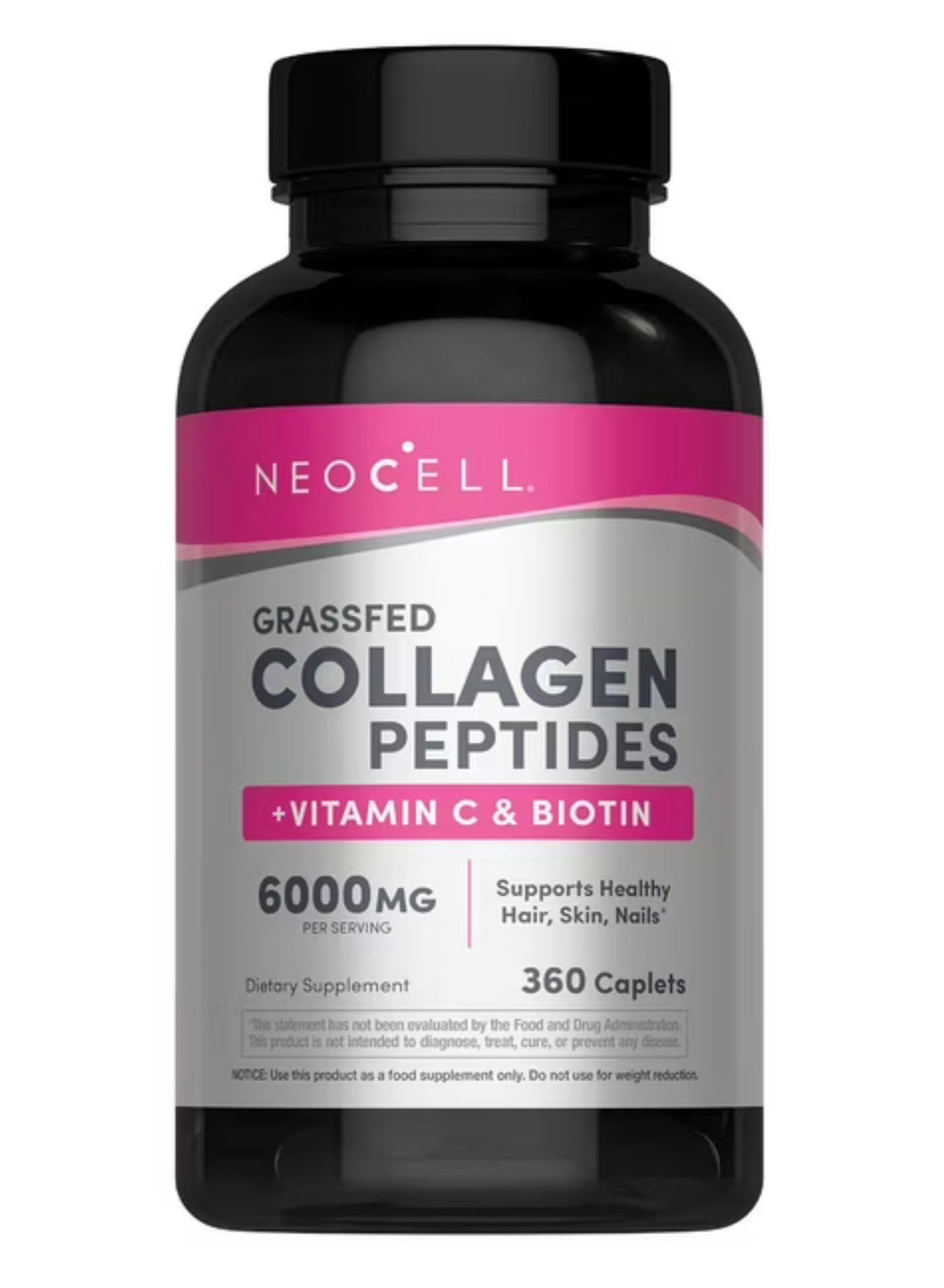 NeoCell Grassfed Collagen + Vitamin C + Biotin | For Glowing Skin | Formerly Super Collagen | Supports Healthy Skin, Hair, Nails & Joints | 360 Tablets; Exp 02/2029 - New Look