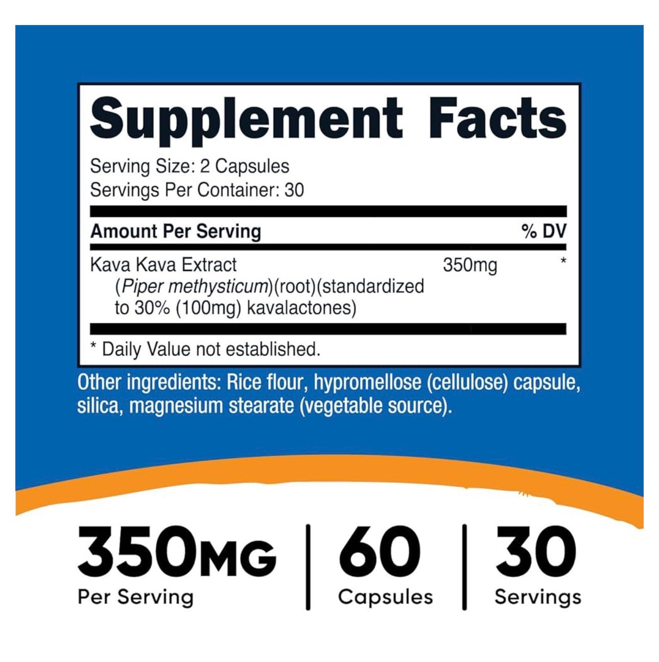 Nutricost Kava Kava 350mg | Mood & Stress Support | Helps Ease Tension from Stress | 60 Capsules; Exp 02/2028