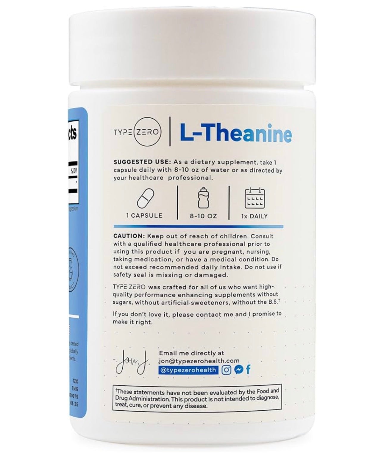 TypeZero L-Theanine 200mg Double Strength | Reduces Stress & Anxiety | Improves Sleep Quality & Mental Focus | 200 Capsules; Exp 07/2028