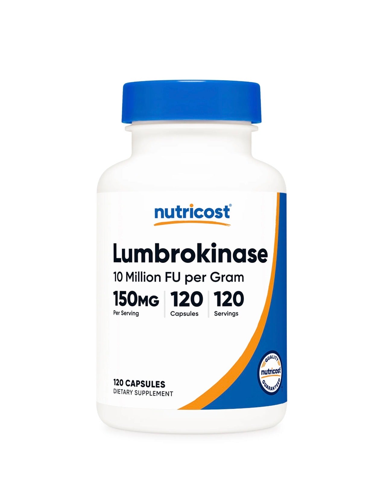 Nutricost Lumbrokinase | 150mg per Serving | Supports Cardiovascular Function | Helps with Hypercoagulation | Breaks Down Blood Clots & Reduces Blood Viscosity | 120 Capsules; Exp 12/2028