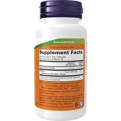 NOW Valerian Root 500mg | Promotes Healthy, Restorative Sleep | 100 Capsules; Exp 05/2030