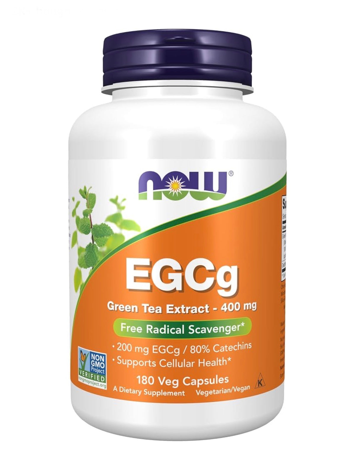 NOW EGCg Green Tea Extract 400mg | Supports Cellular Health | Free Radical Scavenger | 180 Capsules; Exp 04/2030