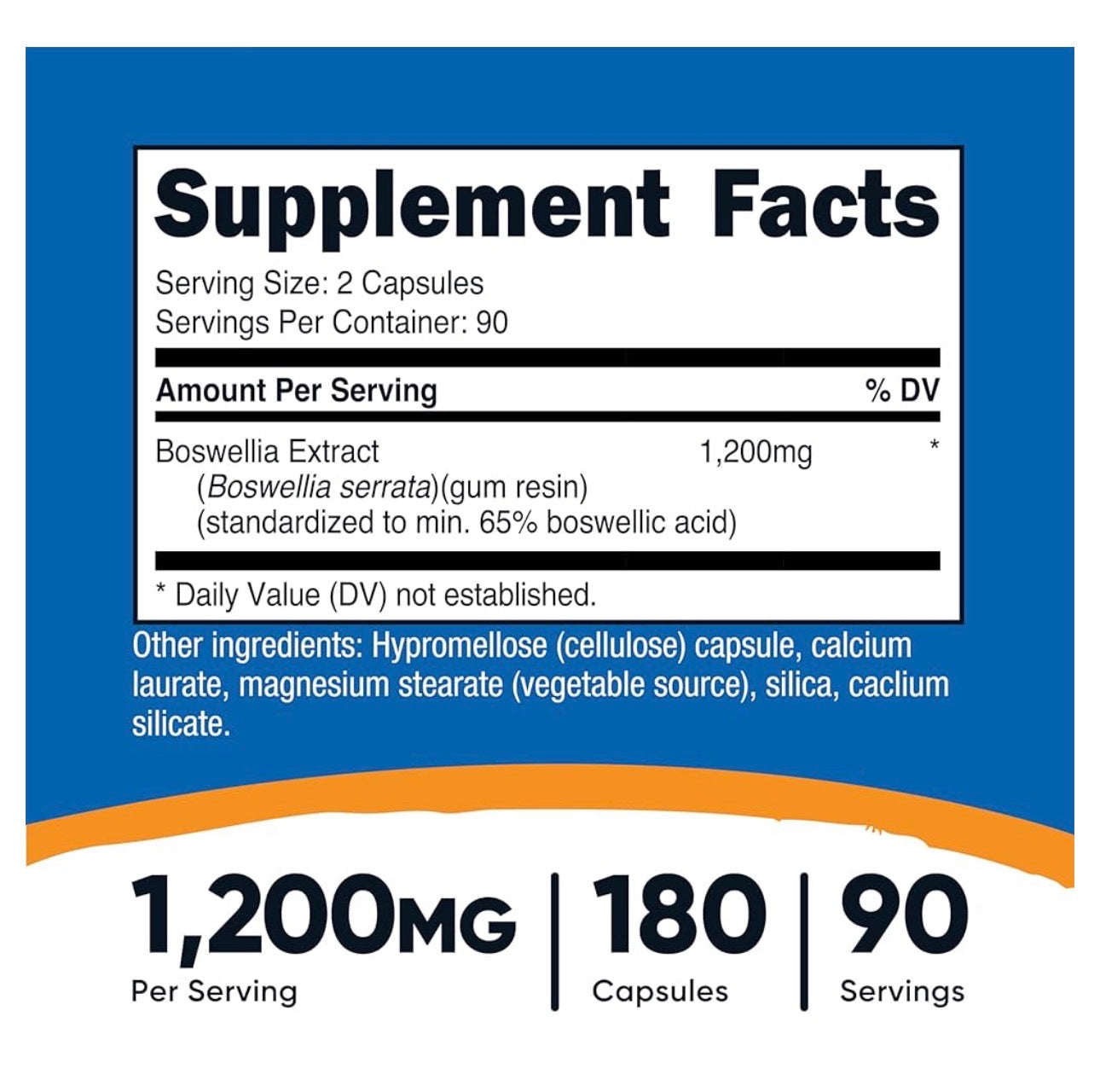 Nutricost Boswellia Extract 1,200mg (Frankincense) | Supports Joint Integrity, Movement & Flexibility | 65% Boswellic Acid | For Joint Health & Mobility | 180 Capsules; Exp 02/2028
