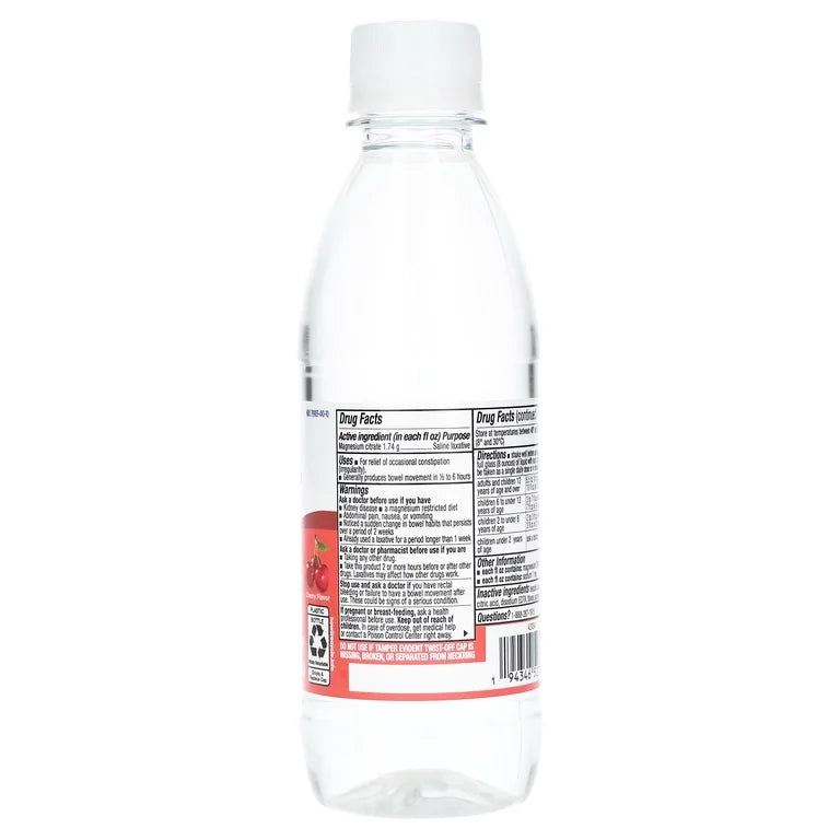 Equate Magnesium Citrate Saline Laxative | Relieves of Occasional Constipation | Cherry Flavor ~ 10oz/296ml; Exp 05/2029