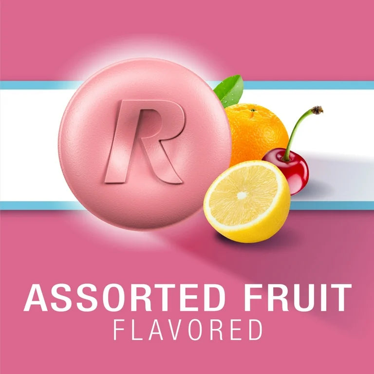 Rolaids Ultra Strength Chewable Antacid | Calcium Carbonate 1000mg + Magnesium Hydroxide 200mg | Assorted Fruit, 72 Tablets; Exp 08/2026