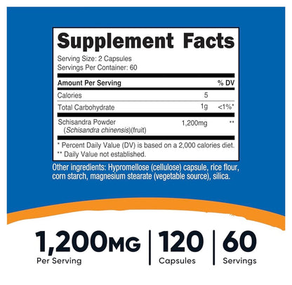 Nutricost Schisandra 1,200mg | Schizandra | Adaptogen | Fights Fatigue | Stress Support | 120 Capsules; Exp 12/2028