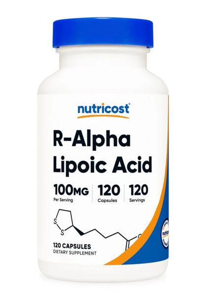 Nutricost R-Alpha Lipoic Acid 100mg | R-ALA | Helps Maintain Blood Sugar Levels | 120 Capsules; Exp 01/2028