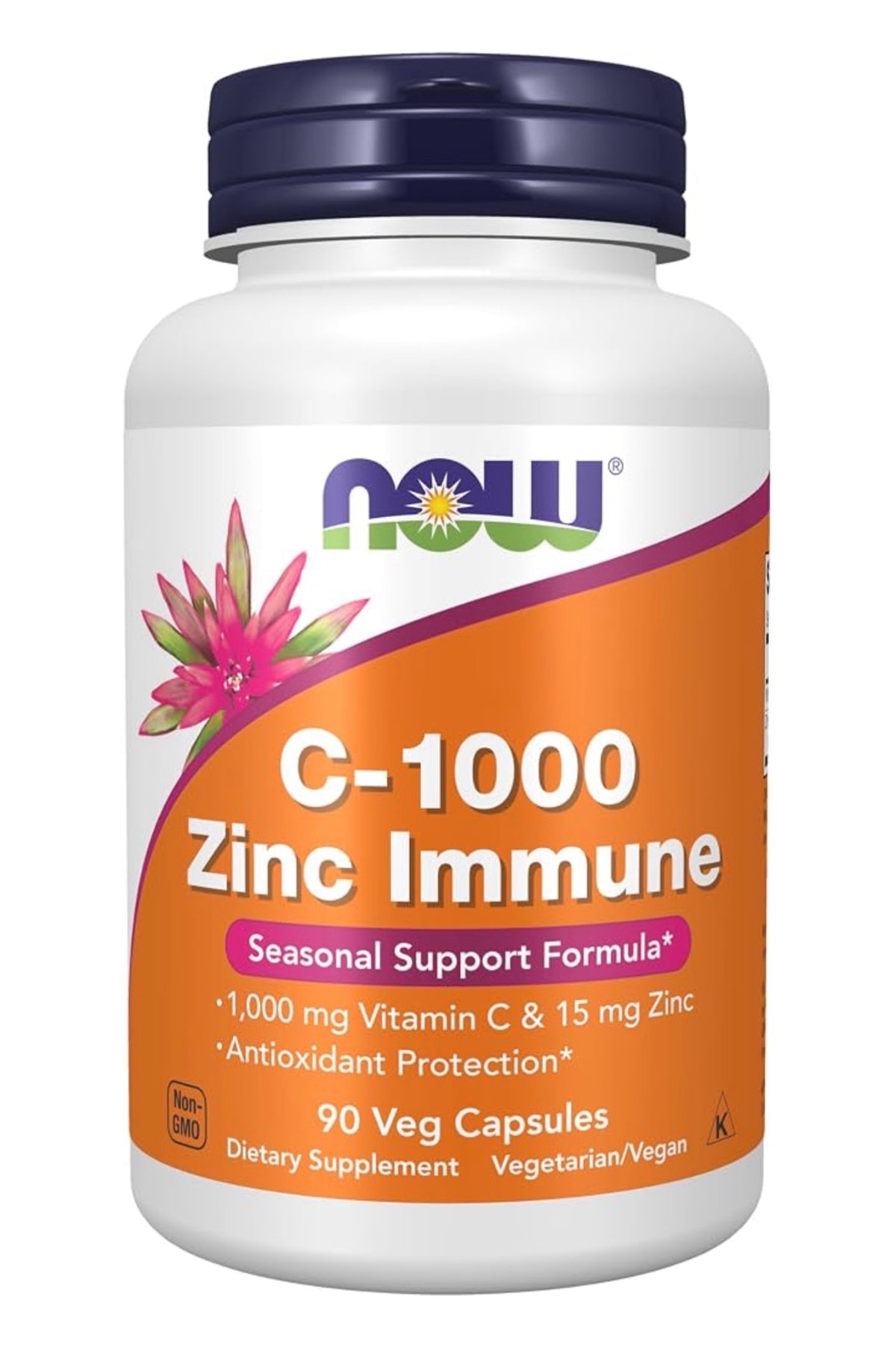 NOW C-1000 & Zinc Immune |Antioxidant Protection | Vitamin C 1000mg & Zinc Bisglycinate 15mg | 90 Capsules; Exp 04/2030
