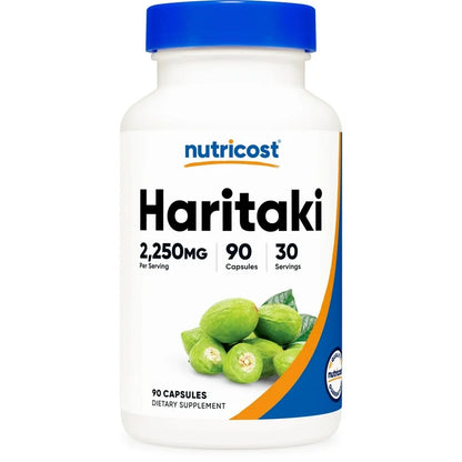 Nutricost Haritaki 2250mg (Terminalia Chebula) | Promotes Detoxification | 90 Capsules; Exp 04/2028