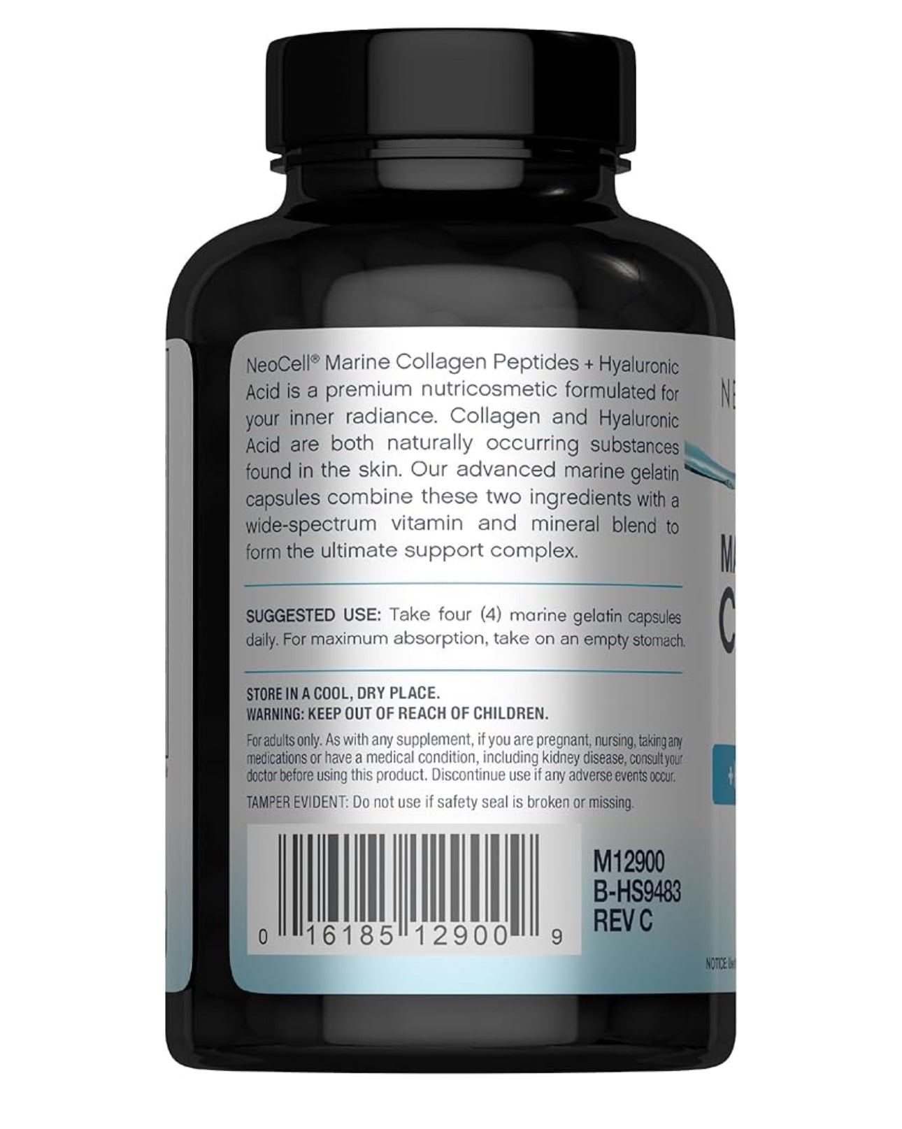 NeoCell Marine Collagen + Hyaluronic Acid & Vitamin C | With Collagen Type 1 & 3 | Improves Skin Hydration, Texture & Elasticity | With Hydrolyzed Collagen | Boosts Skin & Joint Health | 120 Capsule; Exp 05/2028