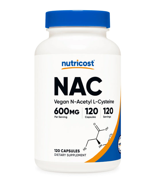 Nutricost NAC N-Acetyl L-Cysteine 600mg | Supports Immune System and Liver Health | Fights Free Radicals | 𝟏𝟐𝟎 𝐂𝐚𝐩𝐬𝐮𝐥𝐞𝐬; Exp 04/2028