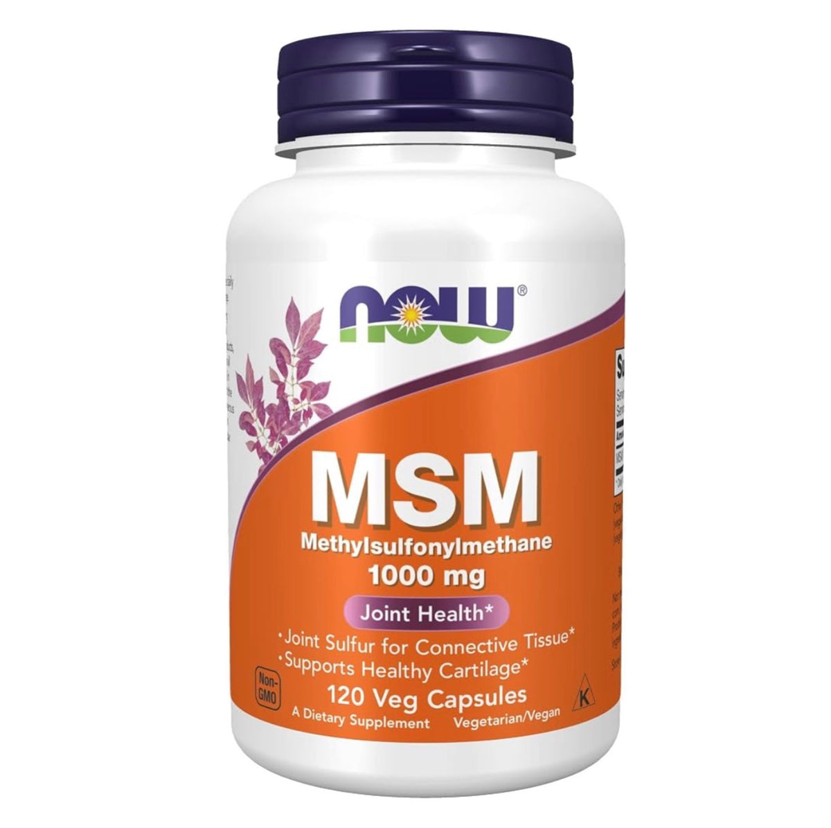NOW MSM 1,000mg ~ Methylsulfonylmethane | Supports Skin & Joint Health | 120 Veg Capsules; Exp 06/2031