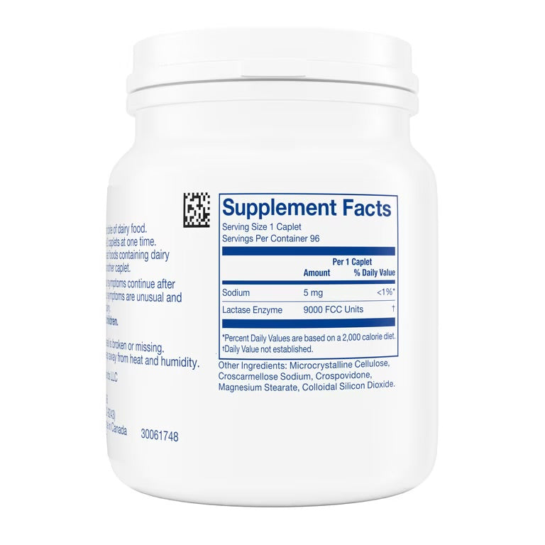 Lactaid Original Strength Lactase Enzyme | 9000 FCC Lactase Enzyme/Serving | 96 Servings | Prevents Gas, Bloating & Diarrhea Associated with Lactose Intolerance | Suitable for Adults & Children, Ages 4 & up | 96 Caplets; Exp 11/2028