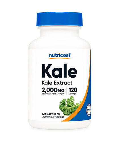 Nutricost Kale Extract 2000mg | Nutrient-Dense Supergreen | 120 Capsules; Exp 04/2028