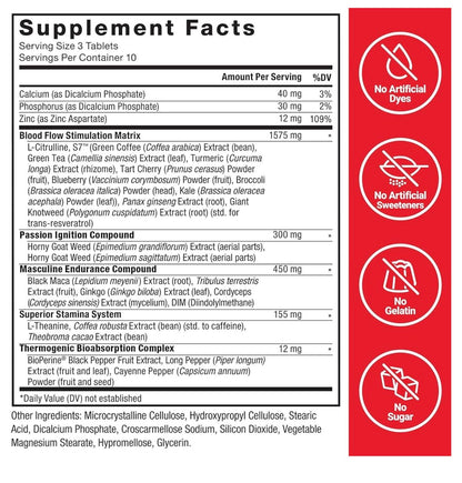 Force Factor Score! XXL Nitric Oxide Booster for Men | L-Citrulline, Horny Goat Weed, Black Maca, & Tribulus Terrestris | Increases Stamina, Energy & Physical Performance | 30 Tablets; Exp 01/2028