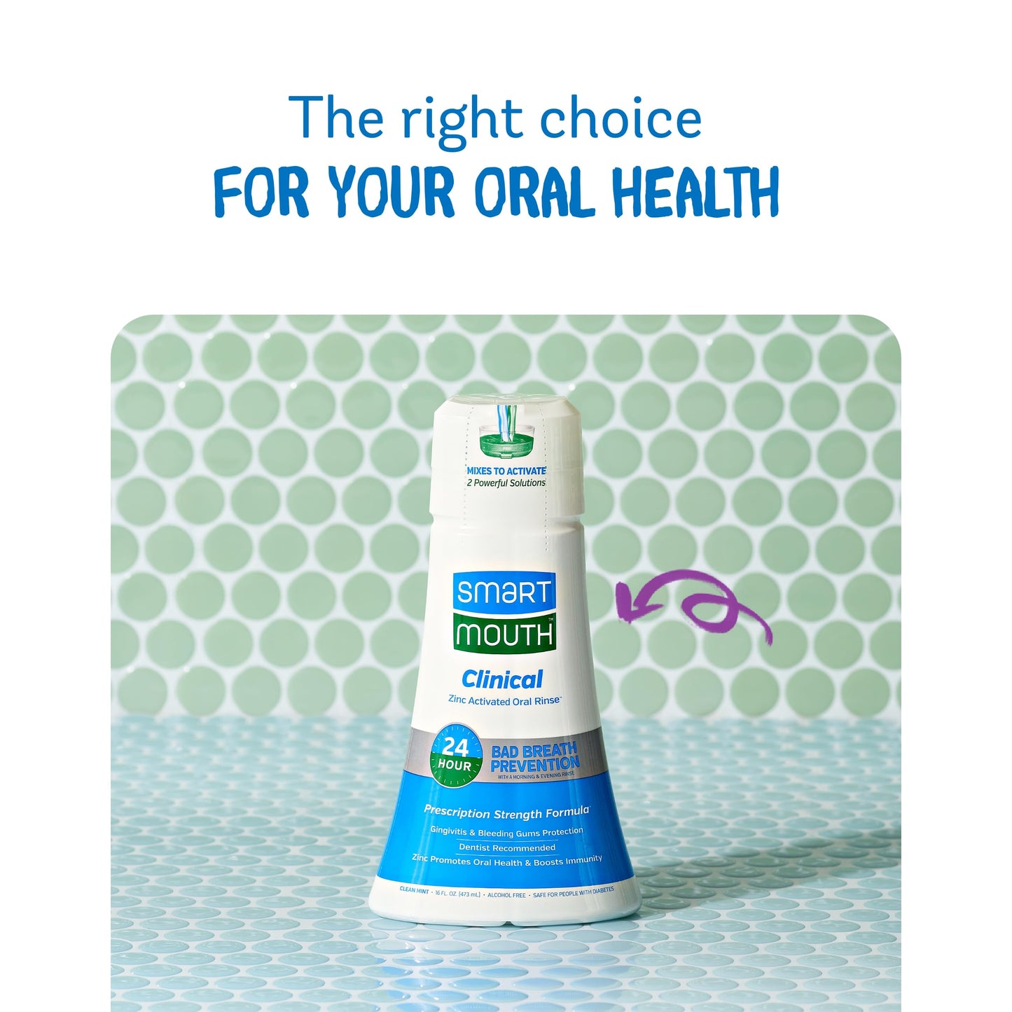 SmartMouth Zinc Activated DualSolution Oral Breath Rinse Mouthwash Pr