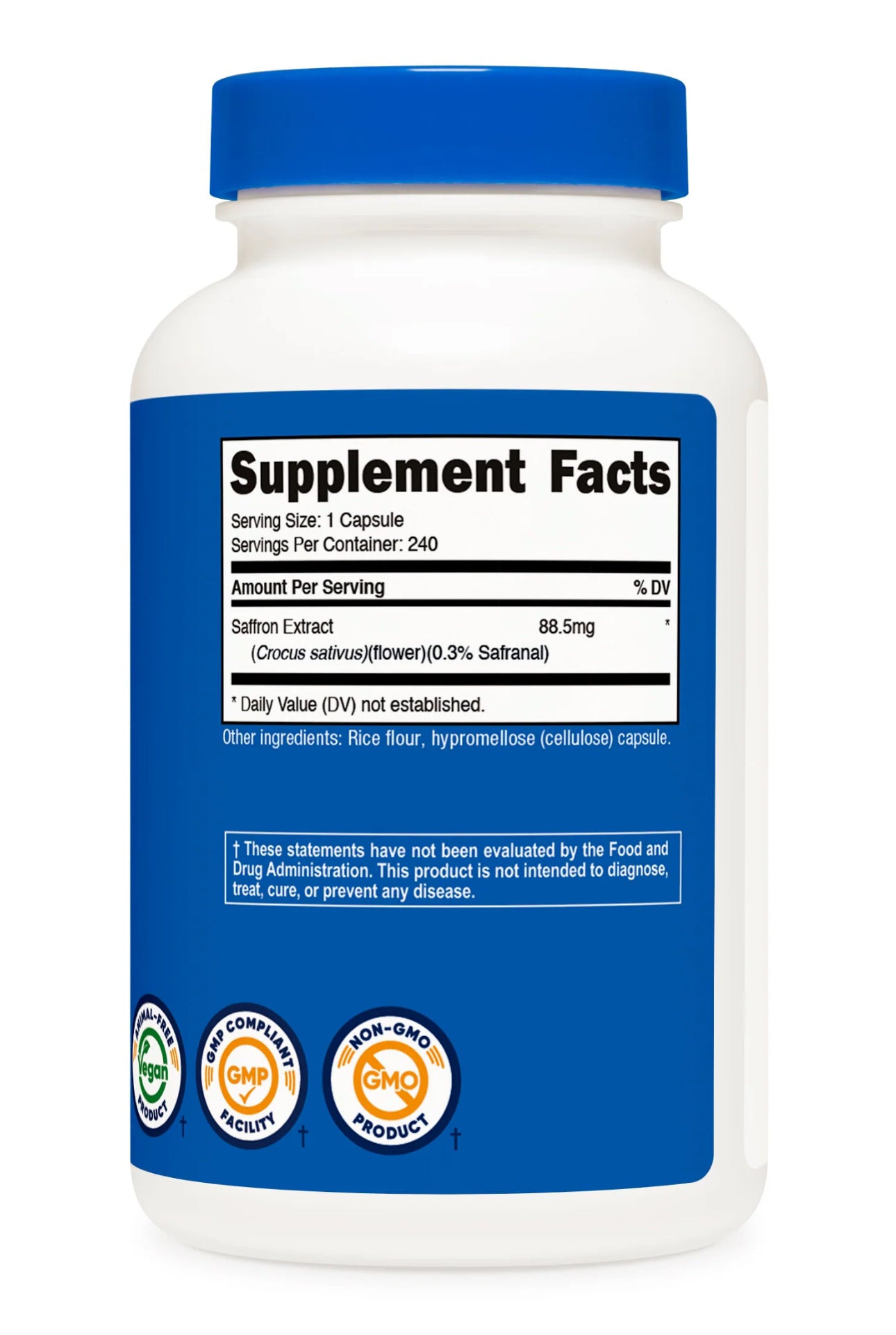 Nutricost Saffron Extract 88.5 mg | Supports Positive Mood | Helps Support Healthy Eating Habits | 240 Capsules; Exp 06/2028