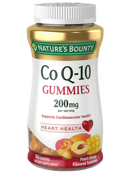 Nature’s Bounty CoQ-10 Gummy 200mg | 100mg per Gummy | Helps Maintain Healthy Blood Pressure | Supports Heart Health & Healthy Aging | Peach Mango Flavor; 60 Gummies Exp 07/2025
