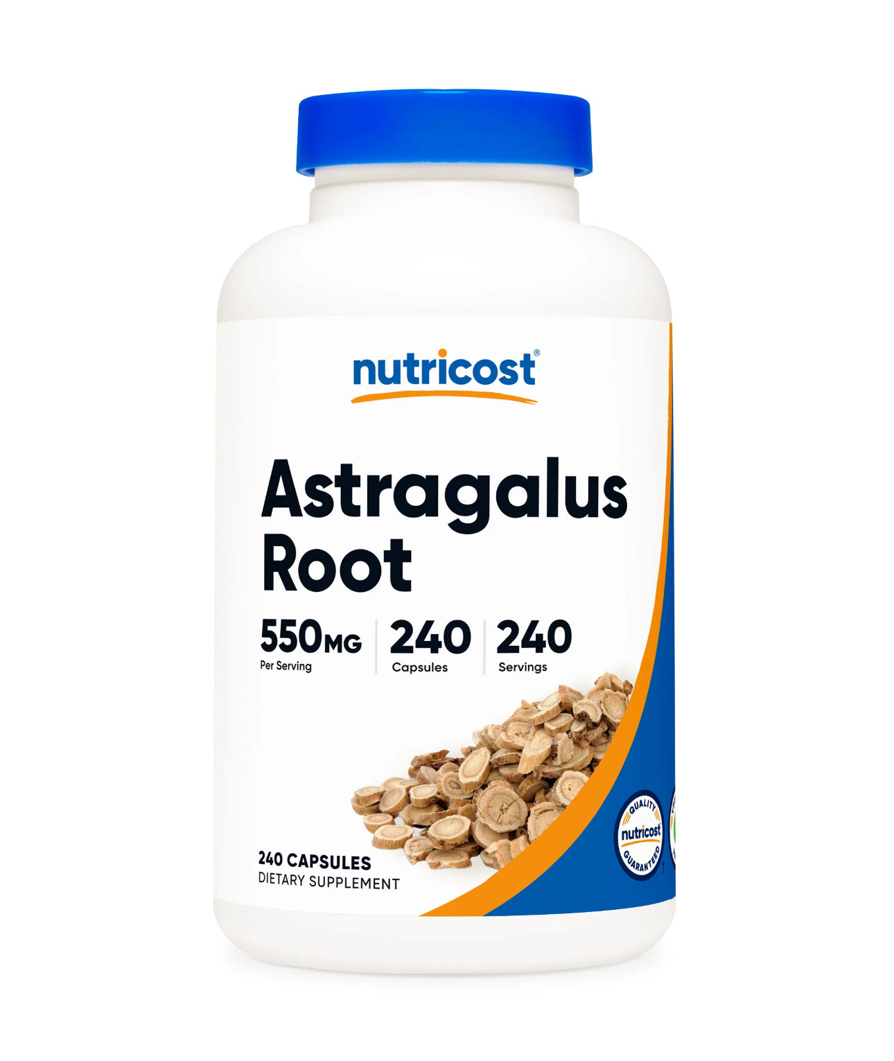Nutricost Astragalus Root 550 mg | Supports Healthy Immune Cell Function, Cardiovascular and Liver Health | Support Healthy Production & Activity of Specialized White Blood Cells | Adaptogen | 240 Capsules; Exp 03/2028