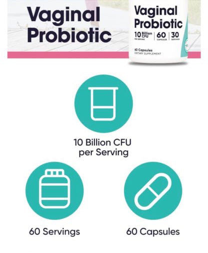 Nutricost Women Vaginal Probiotic 10 Billion CFU | Supports Healthy Vaginal Flora & Odor, Urinary Tract and pH Balance | 60 Capsules; Exp 07/2028